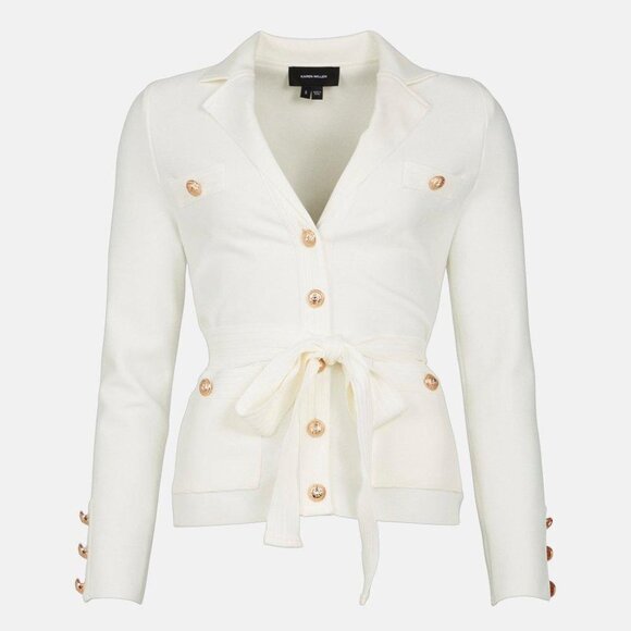 Karen Millen Jackets & Blazers - ✔️#92B NWT Belted Military Detail Bandage Jacket Cream – Karen Millen Womens